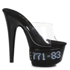 709-VANITY-LED 7" Pointed Stiletto Mule LED