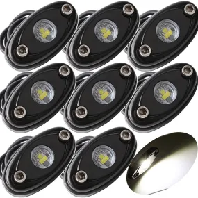 8pcs Rock Lights IP67 Waterproof High Power Underbody Neon Trail