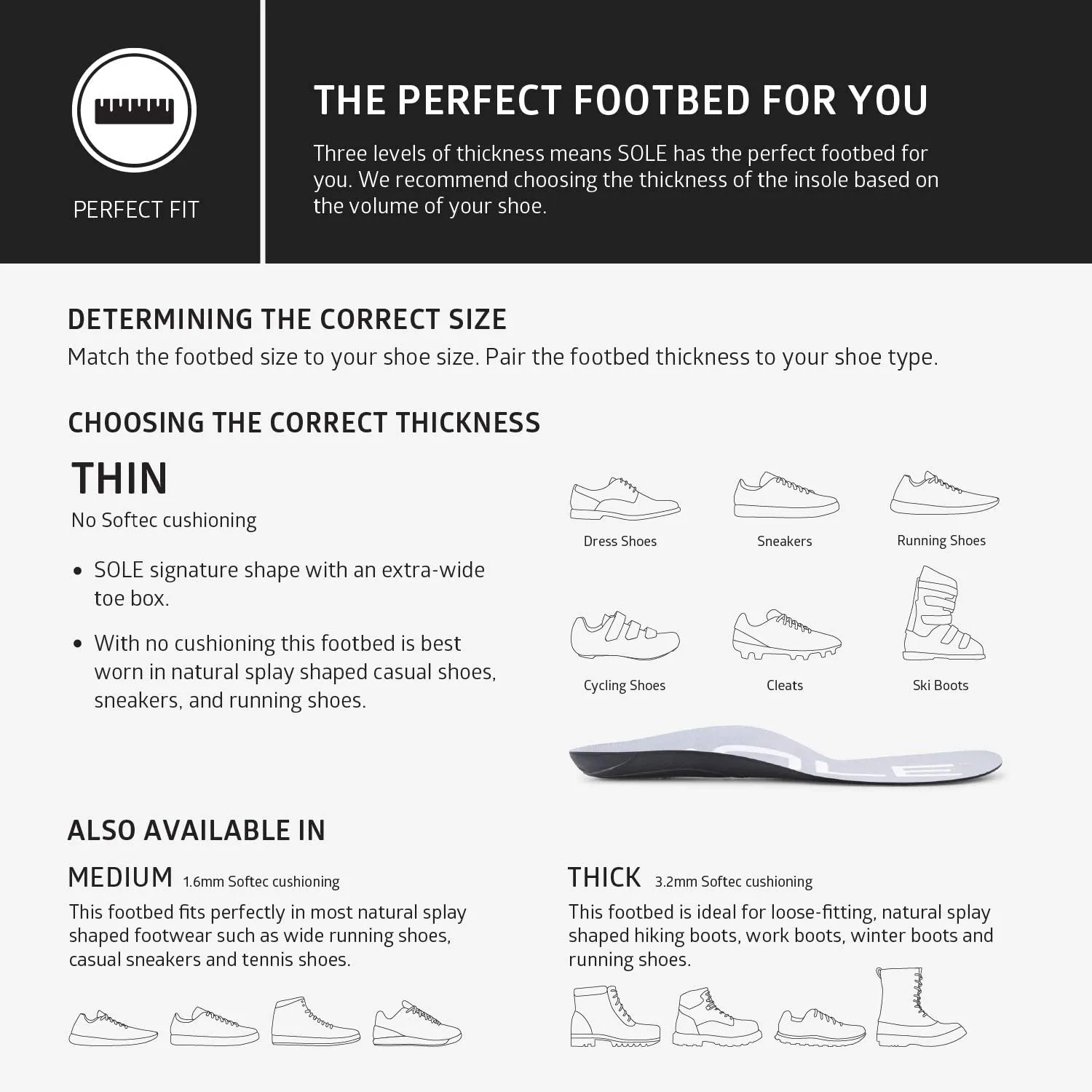 SOLE Active Wide Thin | Orthotic Sport Insoles | Natural Splay | Arch Support